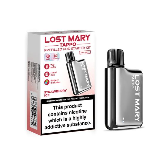 LOST MARY TAPPO KIT STAINLESS STEEL + STRAWBERRY ICE