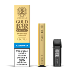 GOLD BAR RELOAD BATTERY + POD BLUEBERRY ICE (10)