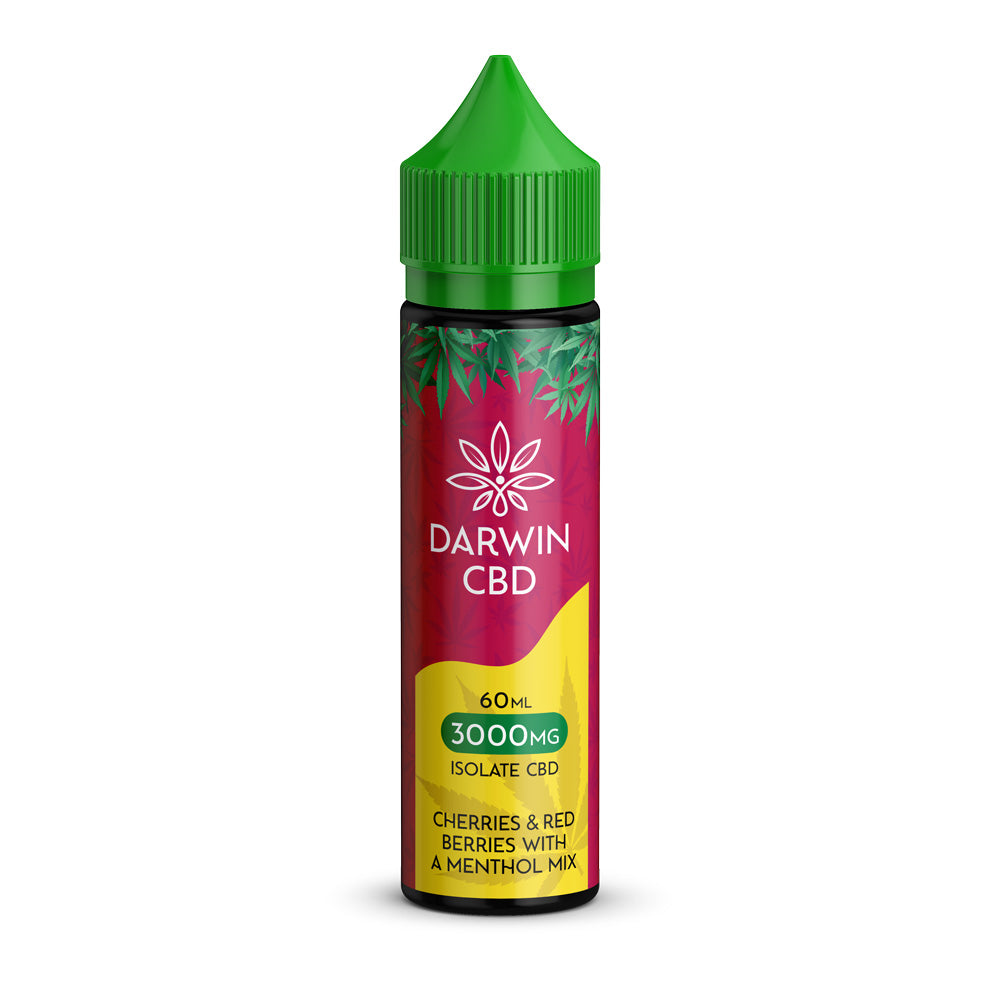 DARWIN CBD 60ML 3000MG – ISOLATE CBD – CHERRIES & RED BERRIES WITH A MENTHOL MIX