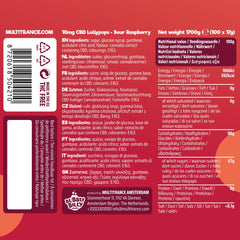 MULTITRANCE BUBBLY BILLY BUDS 10MG CBD LOLLIES SOUR RASPBERRY (100)