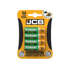 JCB SIZE AA 1200 mAh RECHARGABLE BATTERIES - PACK OF 4 (10)