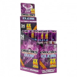 CYCLONE CLEAR PURPLE FLAVOURED PRE ROLLED CONES (24)