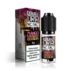 DOUBLE DRIP 10ML MANGO  RASPBERRY ICE CREAM NIC SALTS (10)