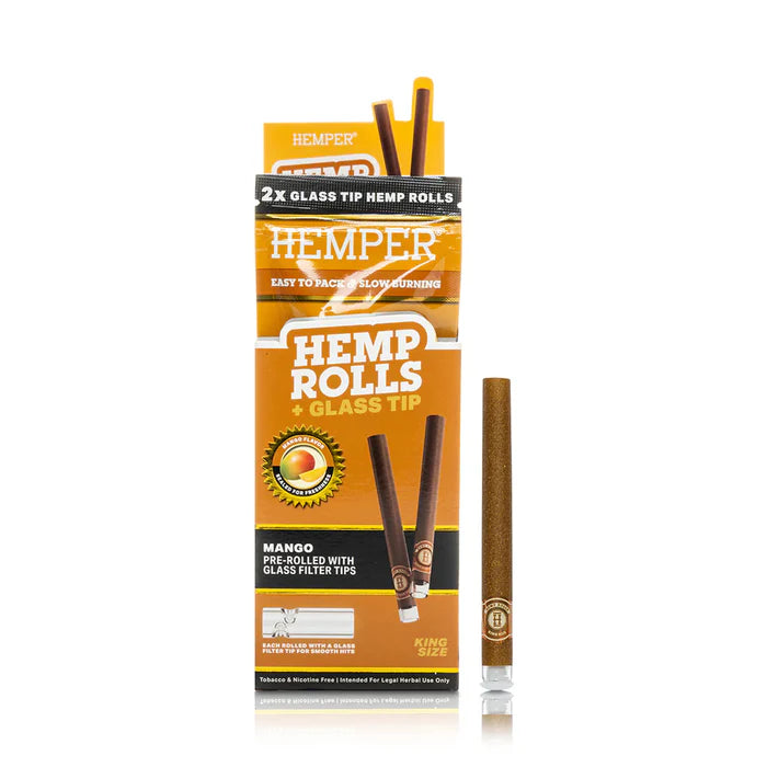 Pre-Rolled King Size Glass Tipped Hemp Rolls