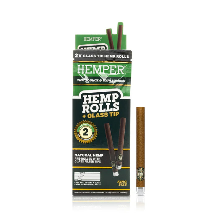 Pre-Rolled King Size Glass Tipped Hemp Rolls