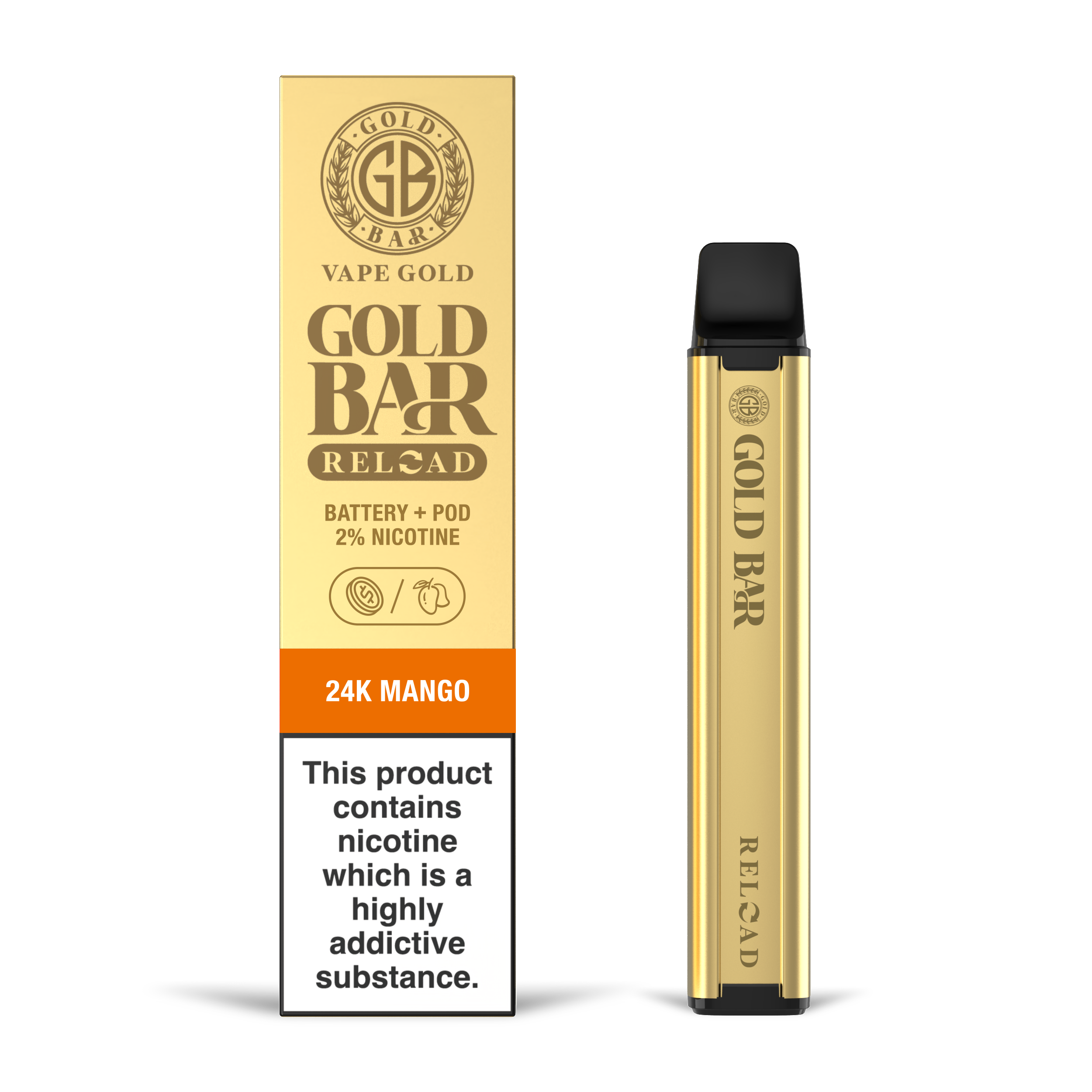 GOLD BAR RELOAD BATTERY + POD 24K MANGO (10)