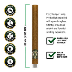 Pre-Rolled King Size Glass Tipped Hemp Rolls