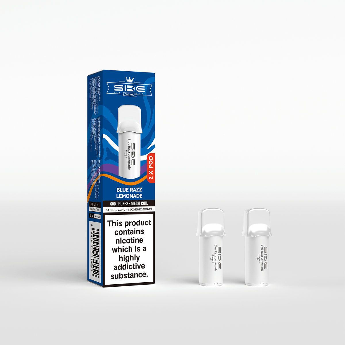 SKE 600 REFILL POD 2 PACK BLUE RAZZ LEMONADE (10)