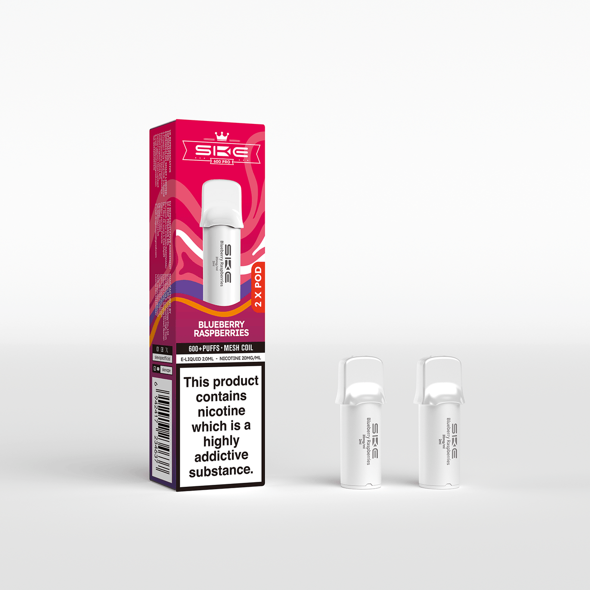 SKE 600 REFILL POD 2 PACK BLUEBERRY RASPBERRIES (10)