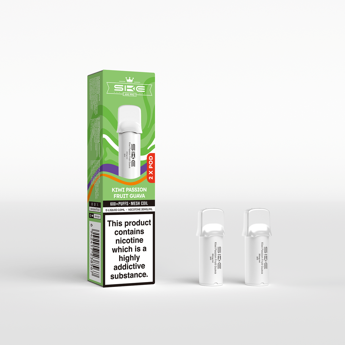 SKE 600 REFILL POD 2 PACK KIWI PASSIONFRUIT GUAVA (10)