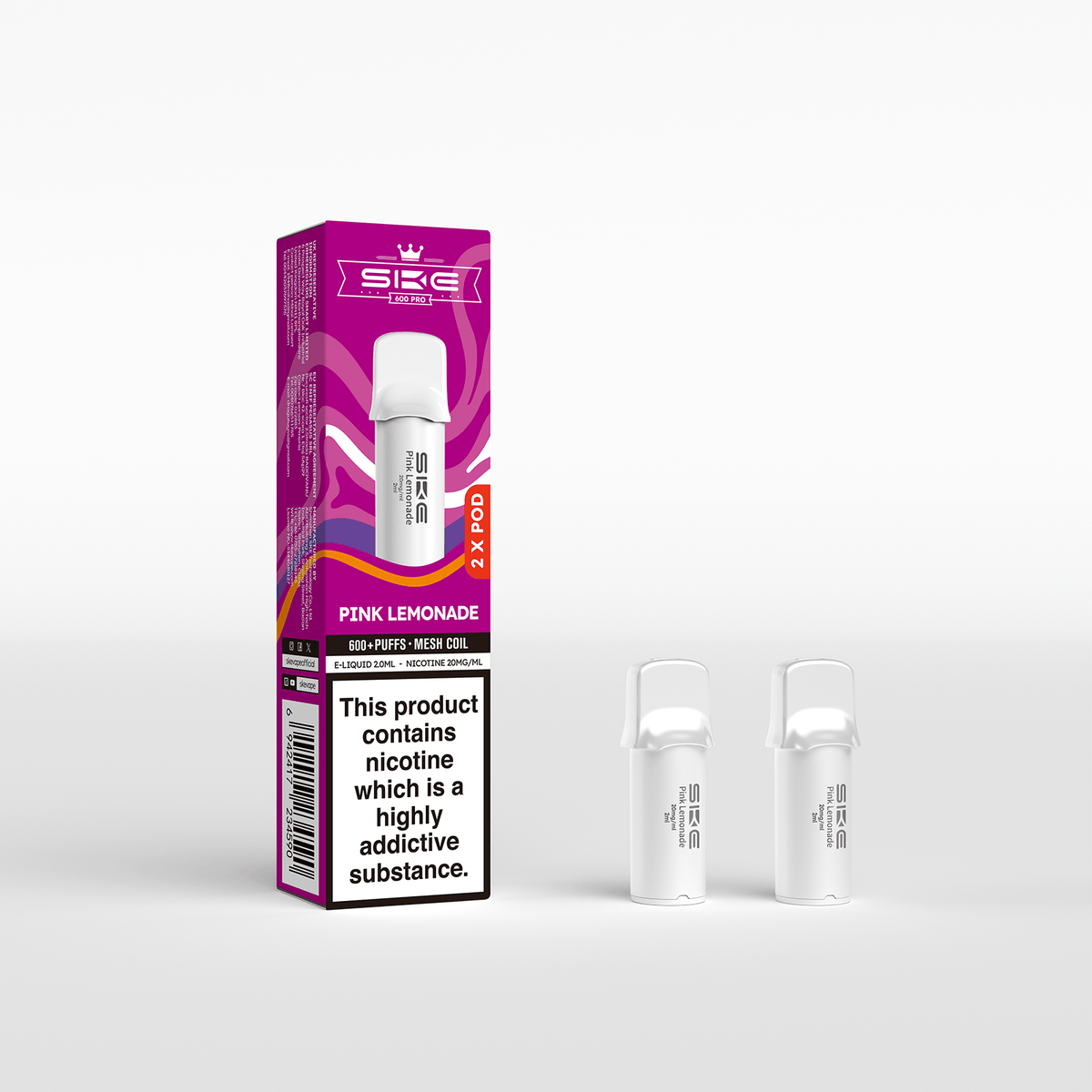 SKE 600 REFILL POD 2 PACK PINK LEMONADE (10)
