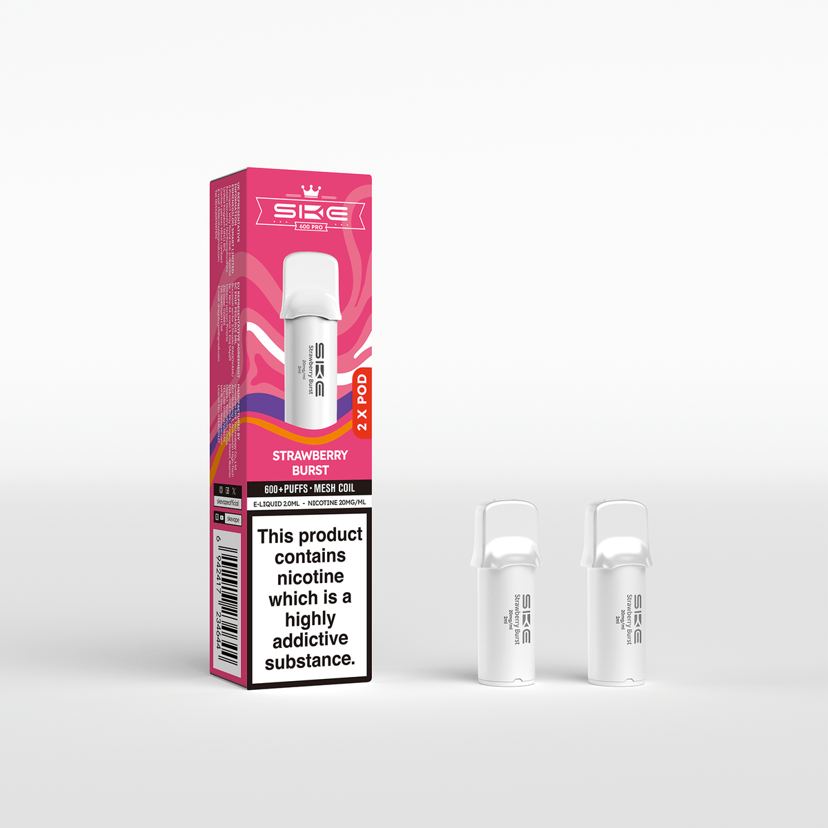 SKE 600 REFILL POD 2 PACK STRAWBERRY BURST (10)