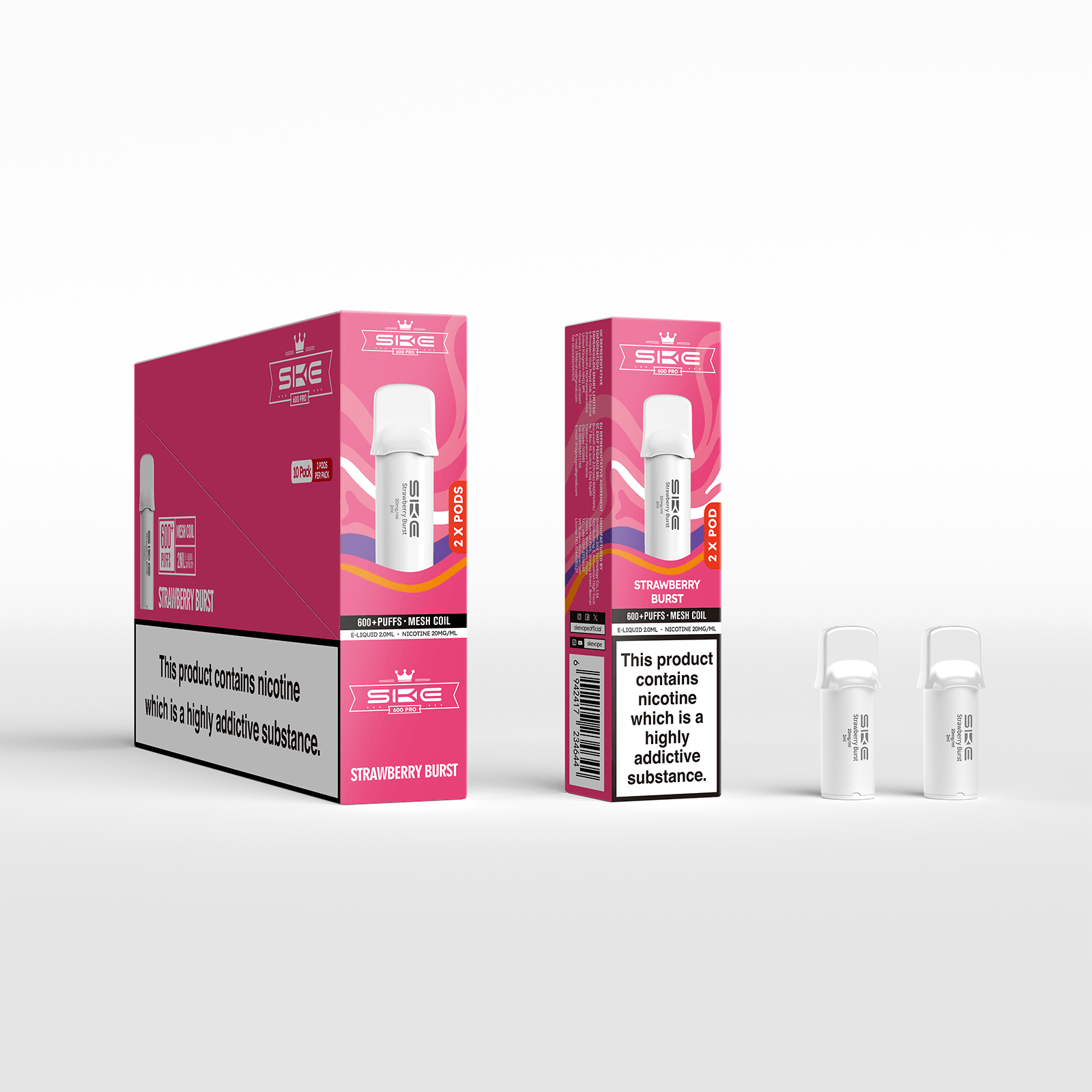 SKE 600 REFILL POD 2 PACK STRAWBERRY BURST (10)