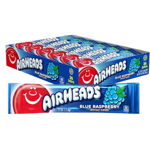 AIRHEADS 0.55OZ (15.6g) BLUE RASPBERRY BOX OF 36