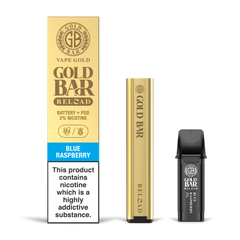 GOLD BAR RELOAD BATTERY + POD BLUE RASPBERRY (10)