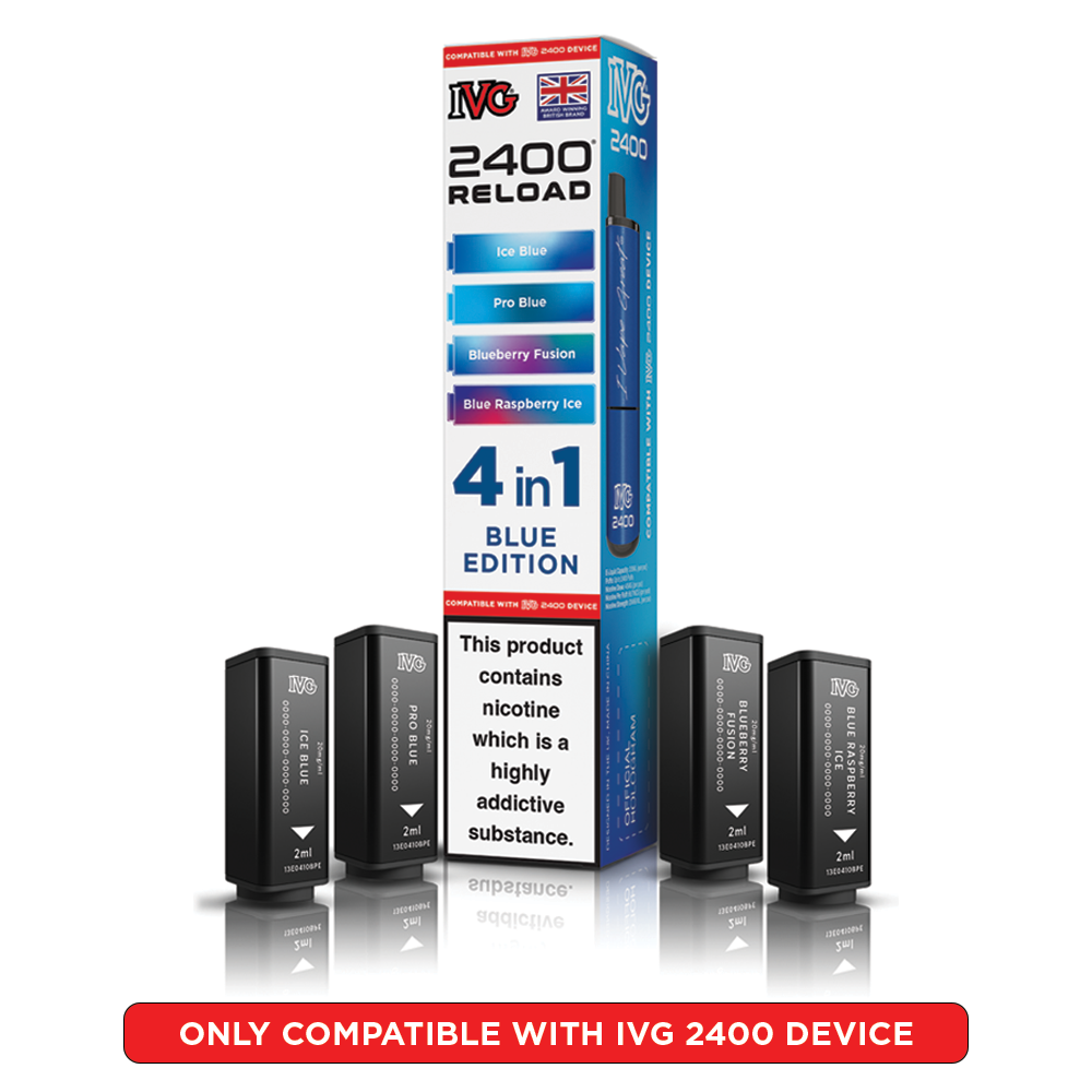 IVG 2400 RELOAD POD 4 PACK BLUE EDITION (5)