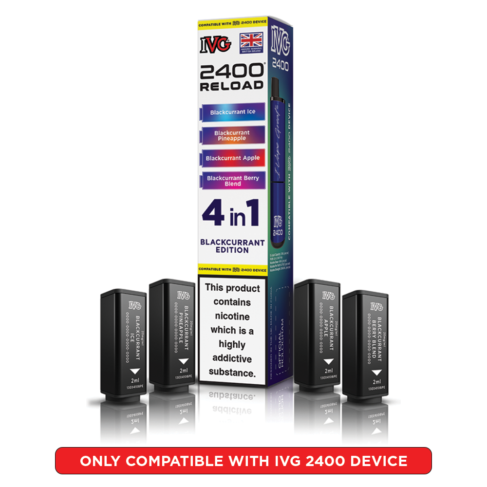 IVG 2400 RELOAD POD 4 PACK BLACKCURRANT EDITION (5)