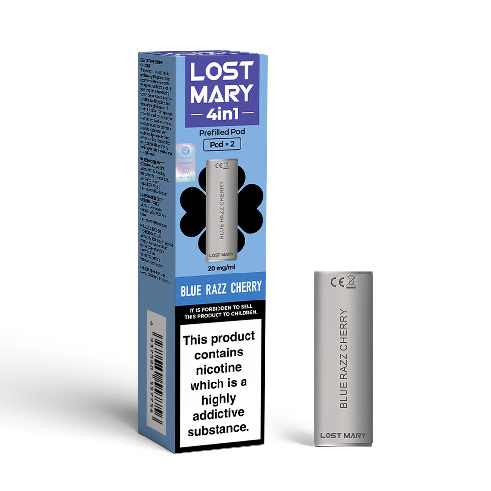 LOST MARY 4in1 PREFILLED PODS 2 PACK BLUE RAZZ CHERRY(10)