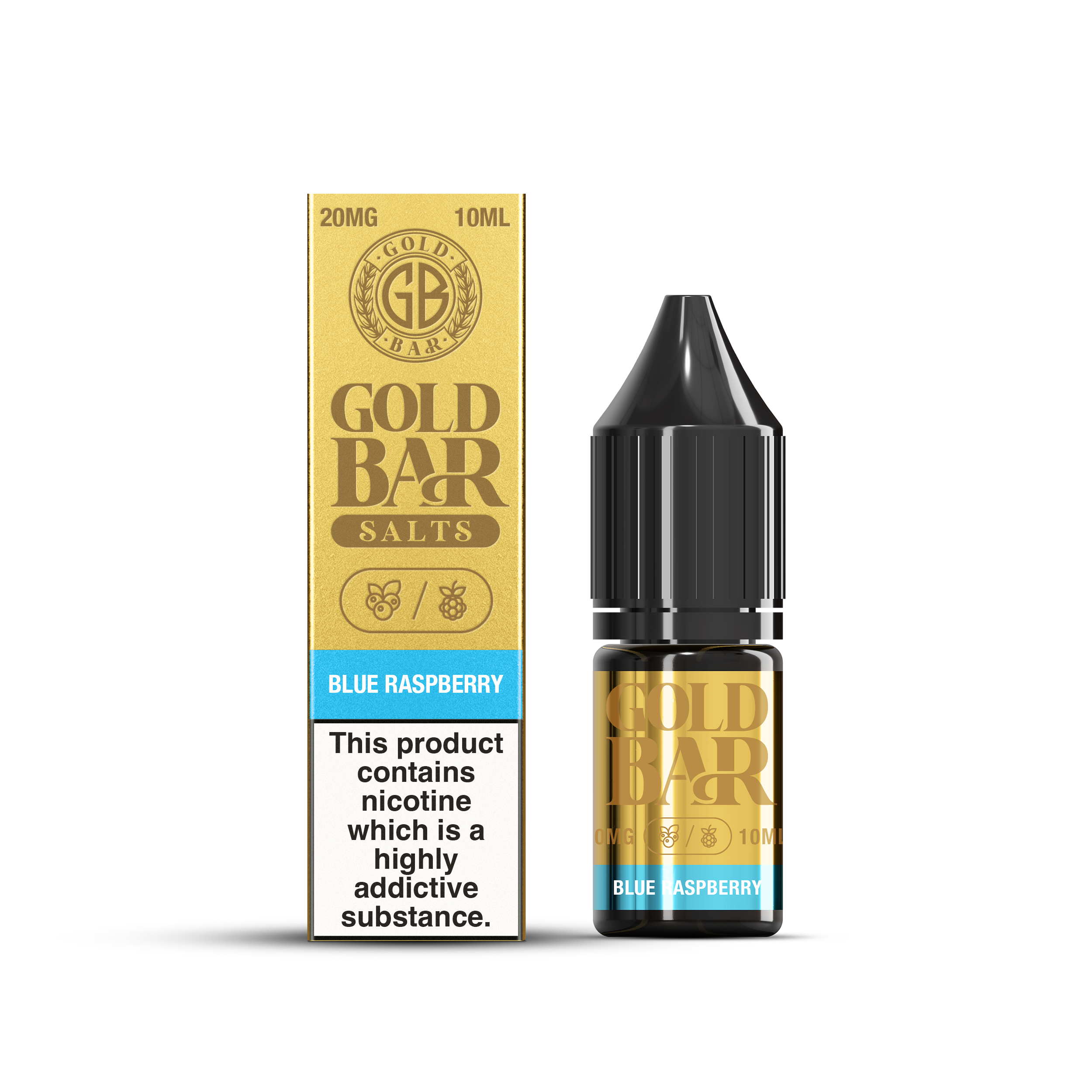 GOLD BAR SALTS 10ML BLUE RASPBERRY (10)