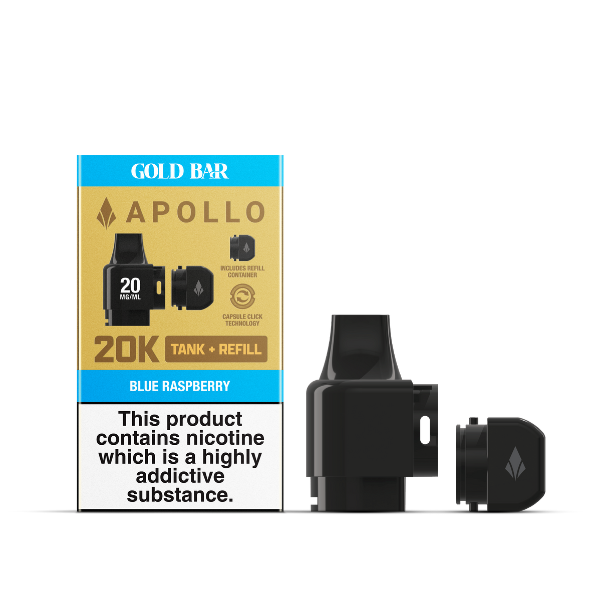 APOLLO 2ML+5ML POD + REFILL BLUE RASPBERRY (10)