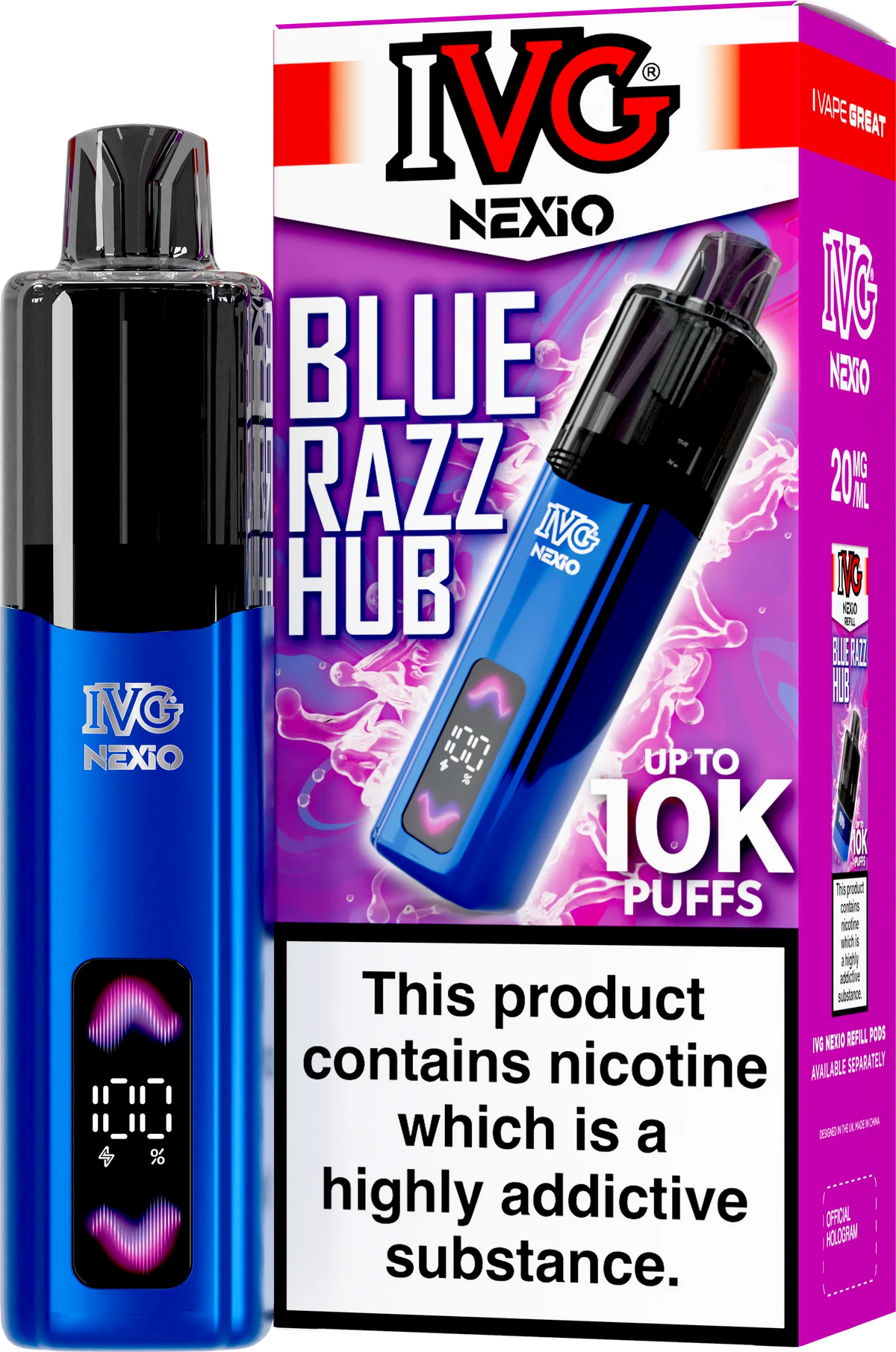 IVG NEXIO 10K KIT BLUE RAZZ HUB (5)