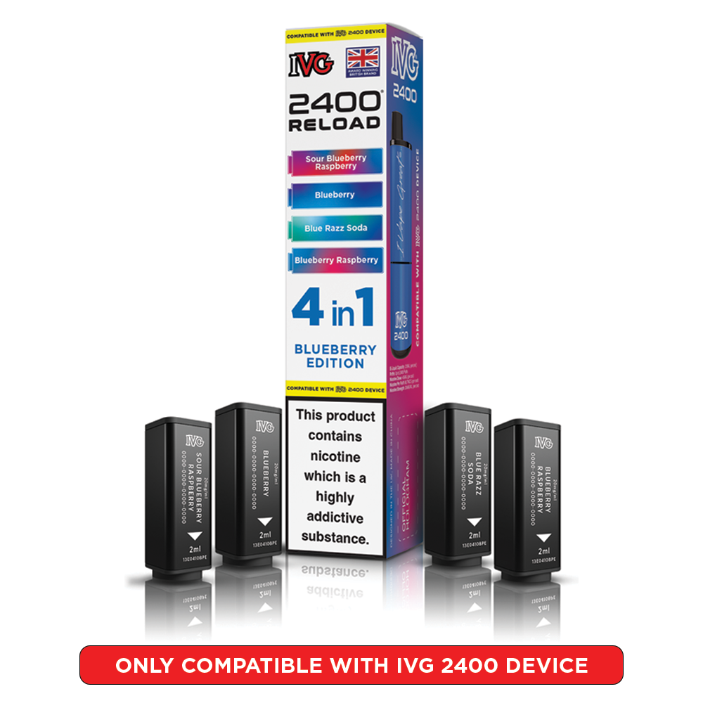 IVG 2400 RELOAD POD 4 PACK BLUEBERRY EDITION (5)