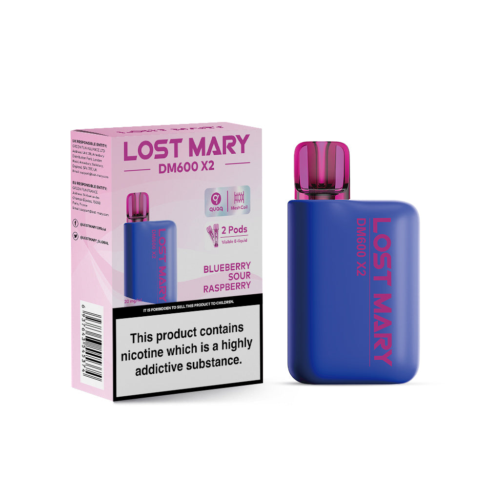 LOST MARY DM1200 20MG BLUEBERRY SOUR RASPBERRY (5)