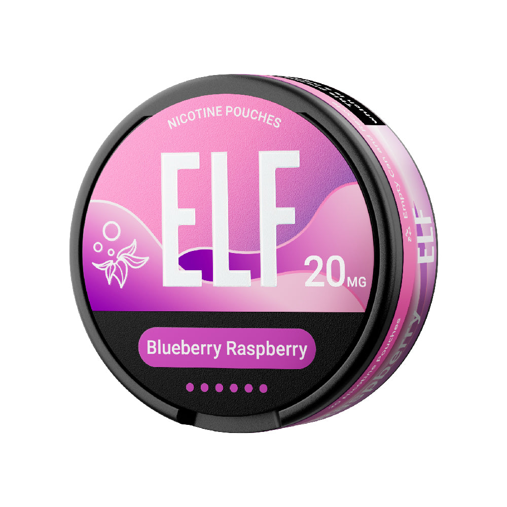 ELF 20MG NICOTINE POUCHES BLUEBERRY RASPBERRY (10)