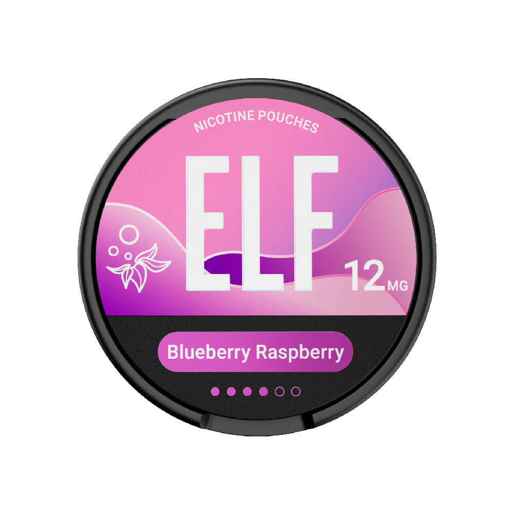 ELF 12MG NICOTINE POUCHES BLUEBERRY RASPBERRY (10)