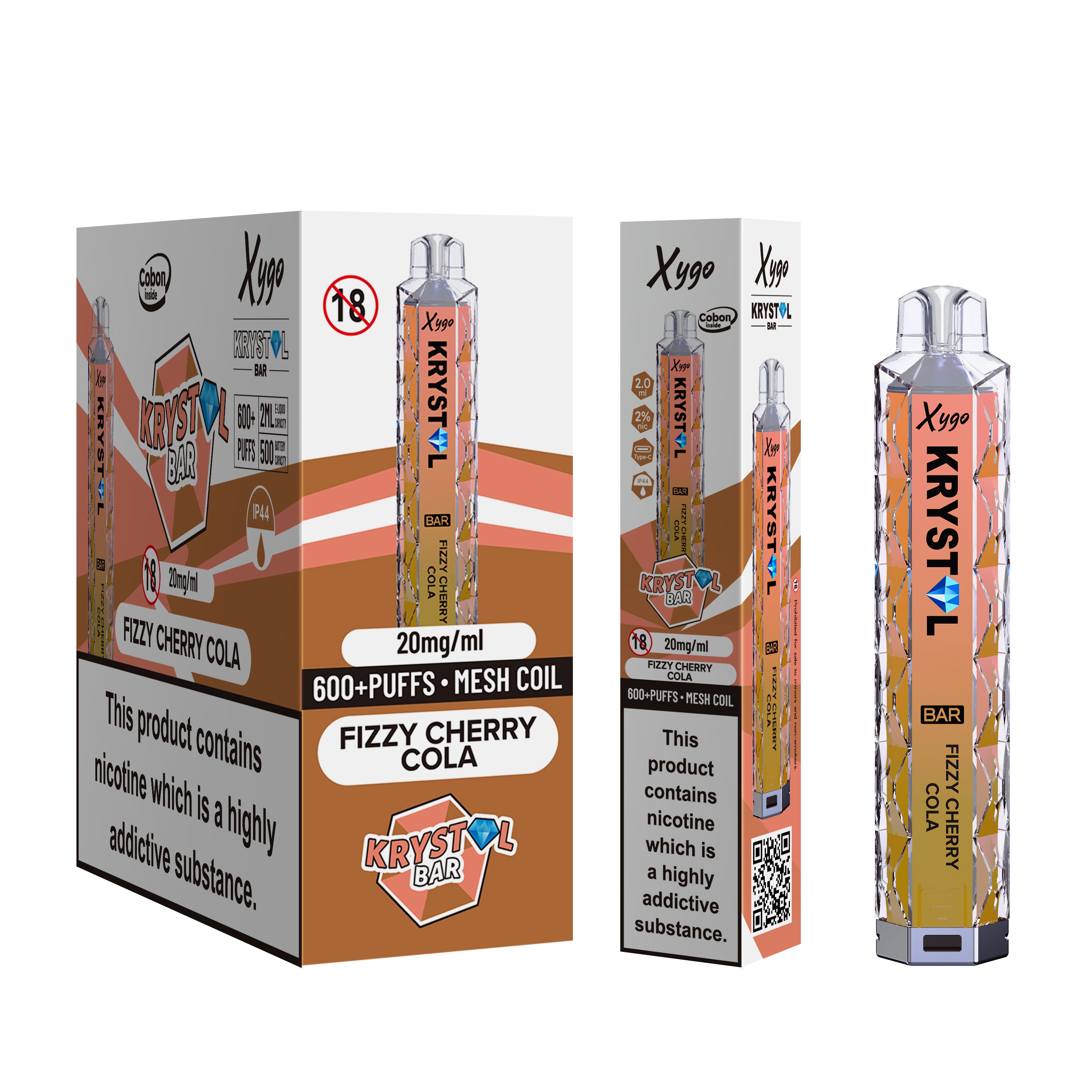 XYGO KRYSTAL 600 KIT FIZZY CHERRY COLA (10)