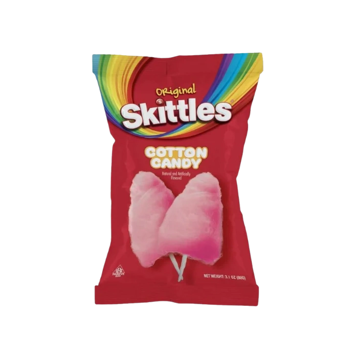 SKITTLES COTTON CANDY 3.1OZ (88g) BOX OF 12