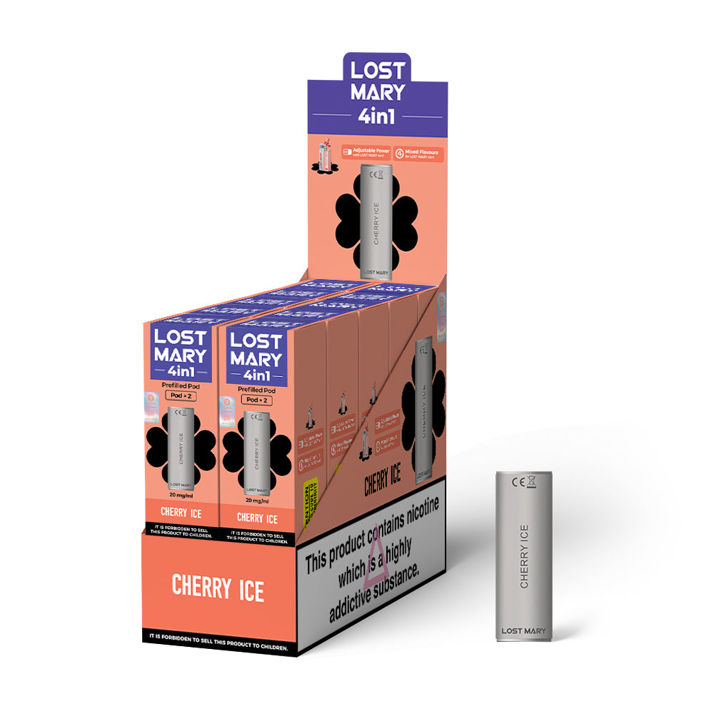 LOST MARY 4in1 PREFILLED PODS 2 PACK CHERRY ICE (10)