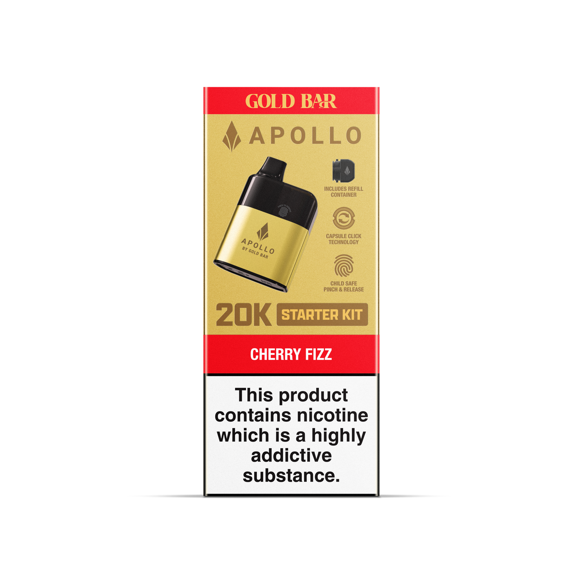 gold bar apollo 20k pod vape kit Gold Bar Apollo Big Puff Disposable Vape Kit main image 1