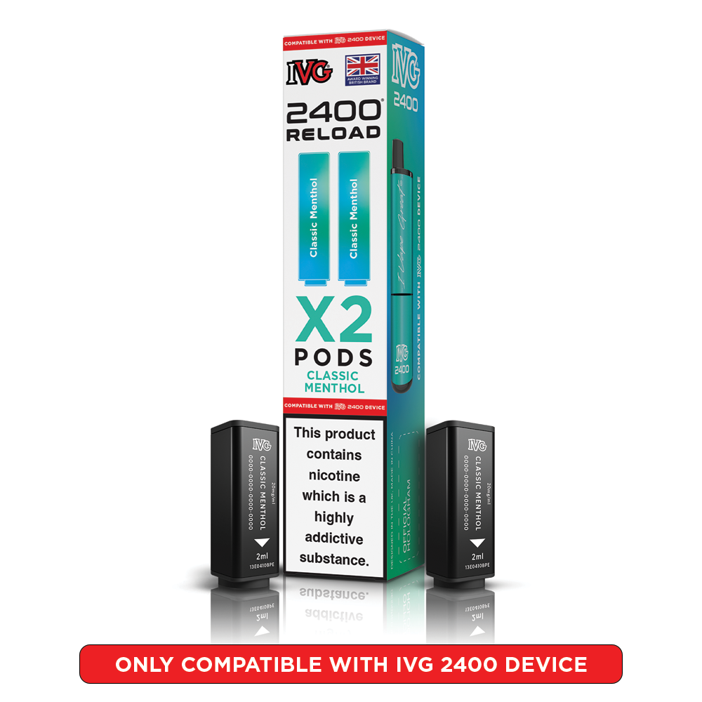 IVG 2400 RELOAD POD 2 PACK CLASSIC MENTHOL (5)
