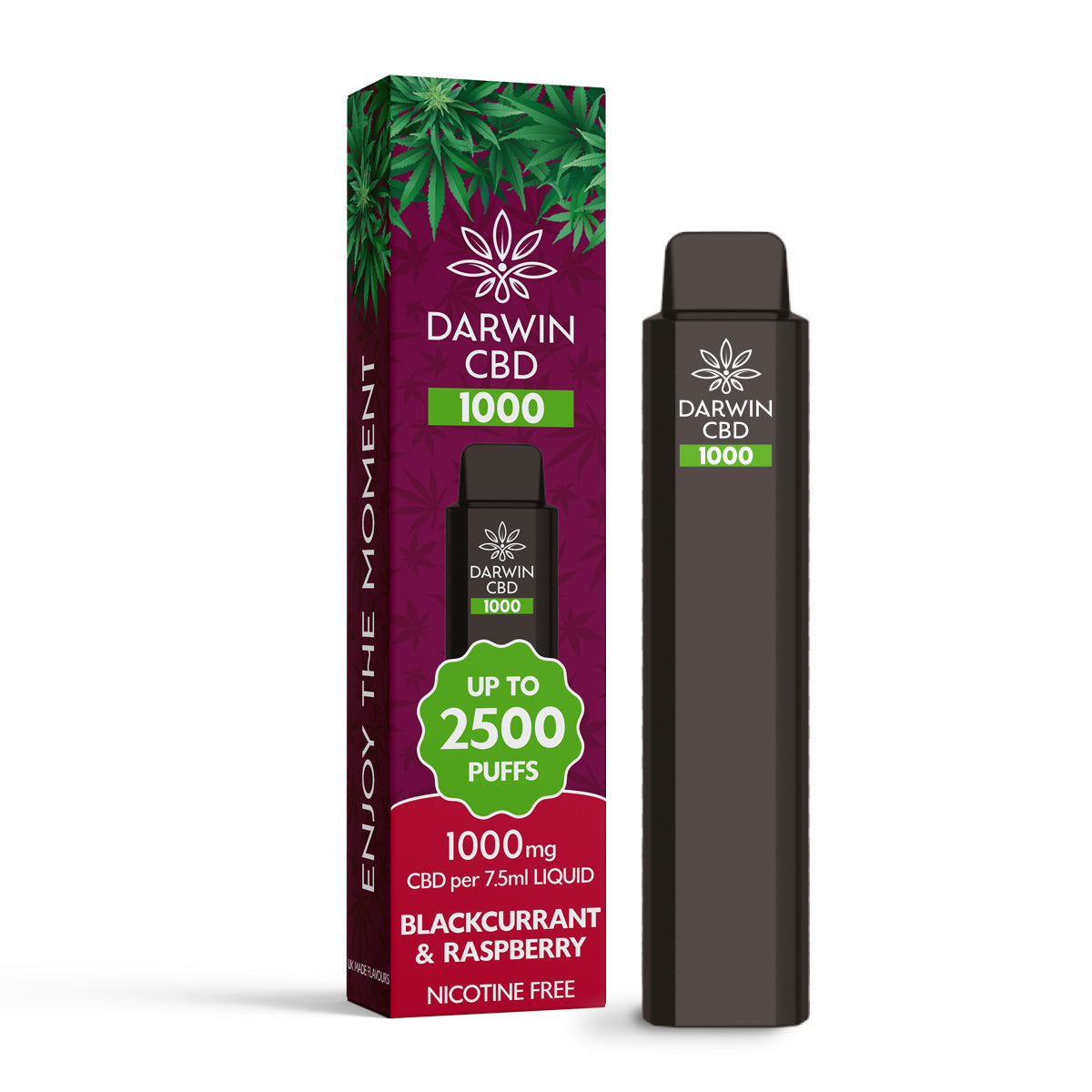 DARWIN CBD 1000 – 7.5ML 1000MG DISPOSABLE – BLACKCURRANT & RASPBERRY