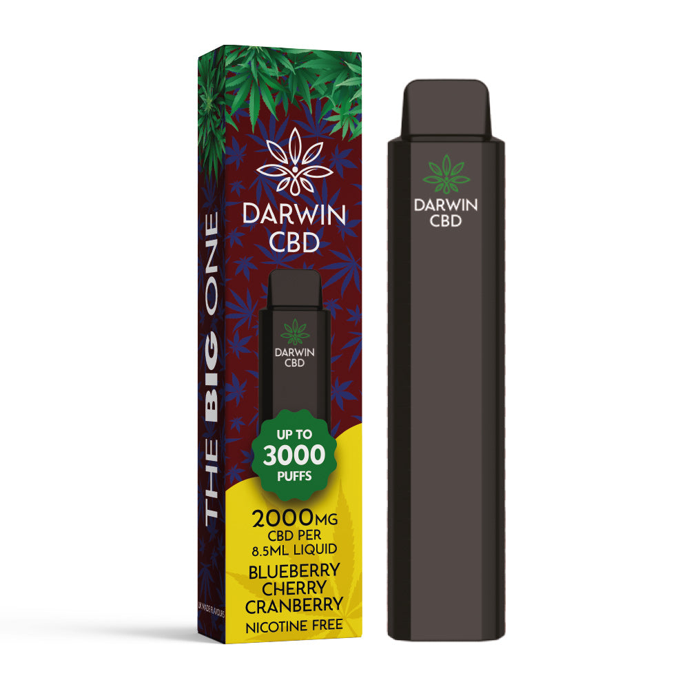 DARWIN CBD – THE BIG ONE – 8.5ML 2000MG DISPOSABLE – BLUEBERRY CHERRY CRANBERRY