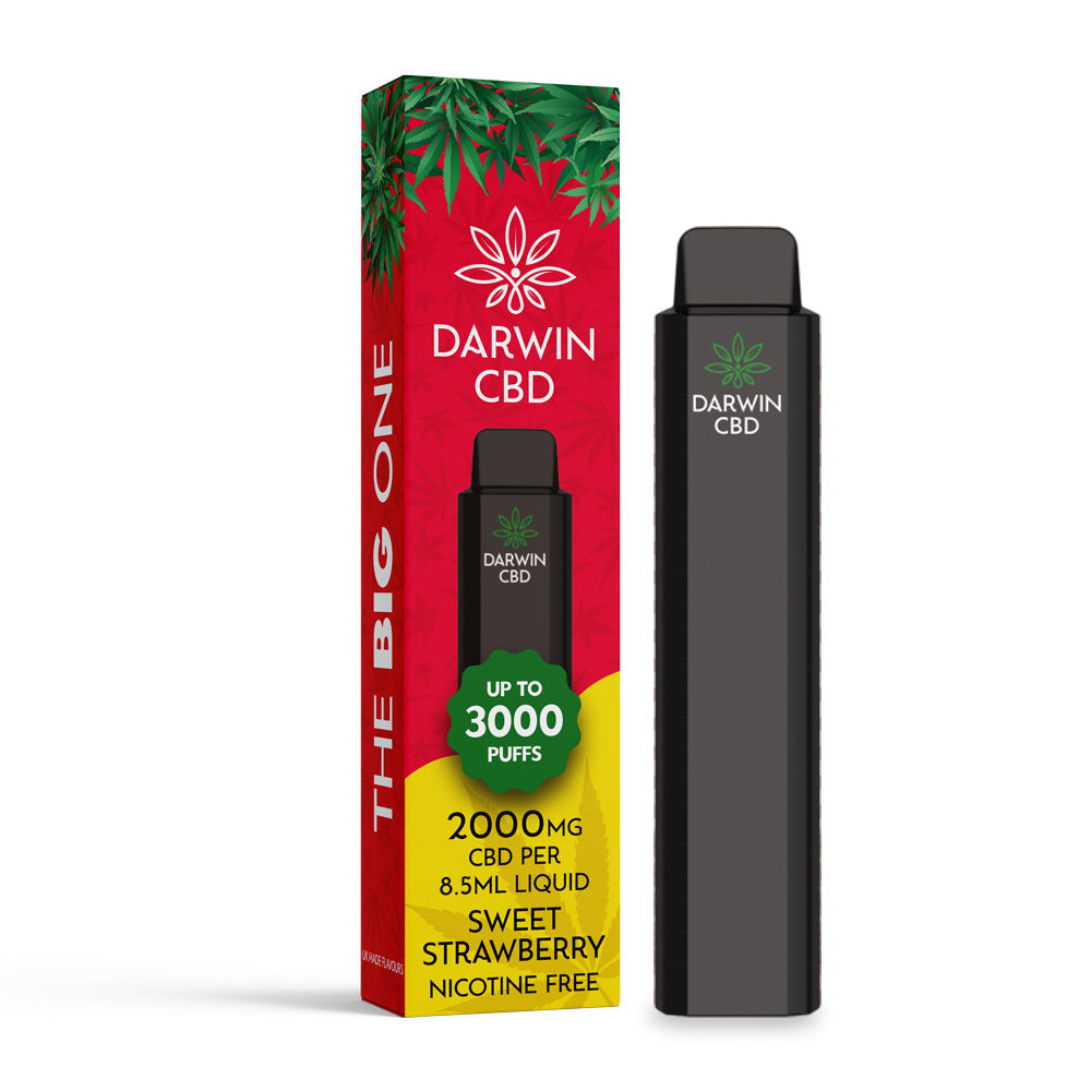 DARWIN CBD – THE BIG ONE – 8.5ML 2000MG DISPOSABLE – SWEET STRAWBERRY