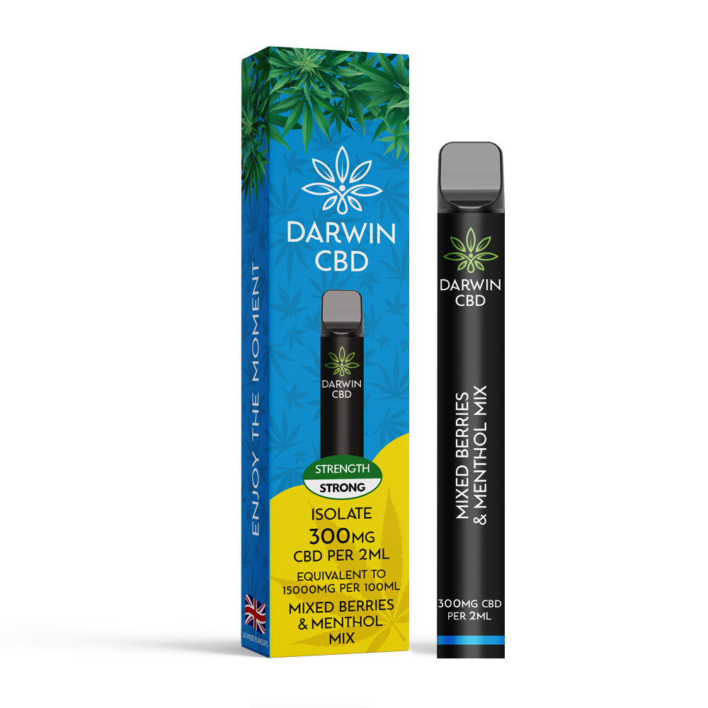 DARWIN CBD ISOLATE 300MG DISPOSABLE – MIXED BERRIES & MENTHOL MIX