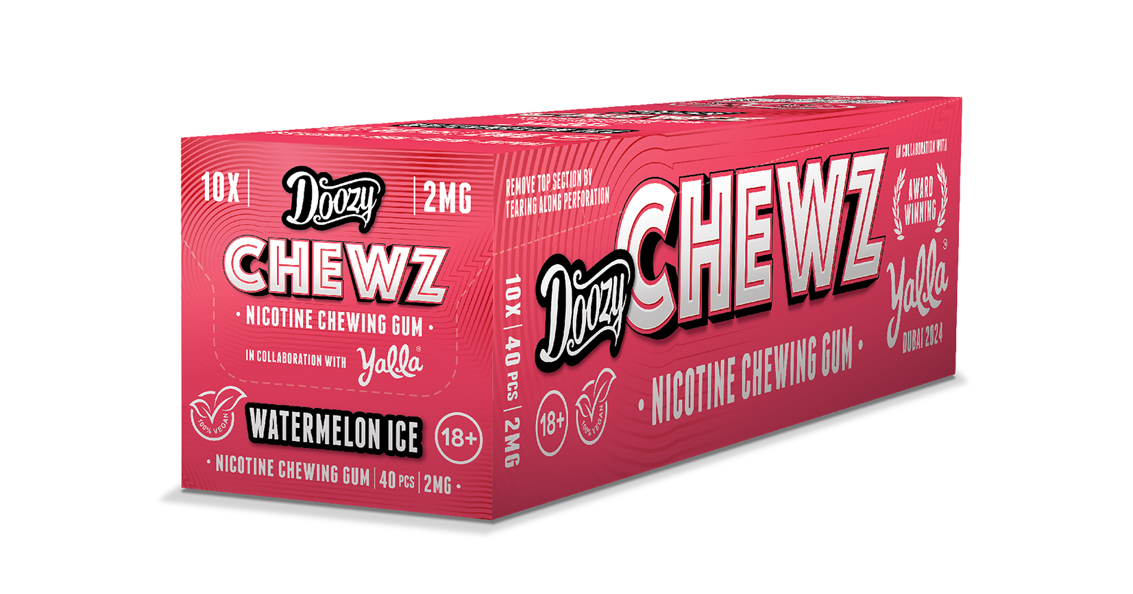 DOOZY CHEWZ NICOTINE CHEWING GUM WATERMELON ICE (10)