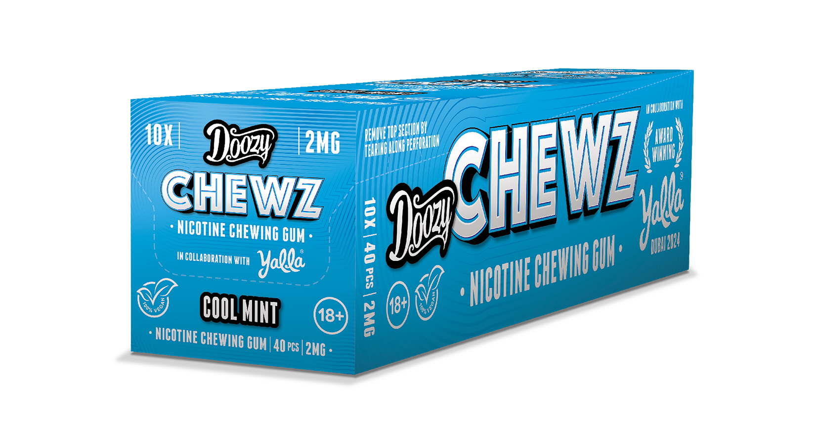 DOOZY CHEWZ NICOTINE CHEWING GUM COOL MINT (10)