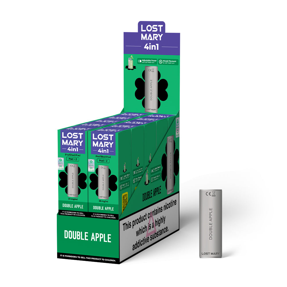 LOST MARY 4in1 PREFILLED PODS 2 PACK DOUBLE APPLE (10)