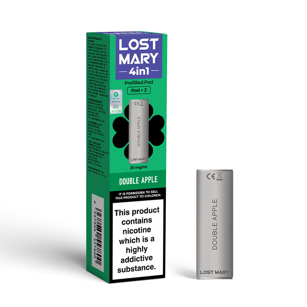 LOST MARY 4in1 PREFILLED PODS 2 PACK DOUBLE APPLE (10)