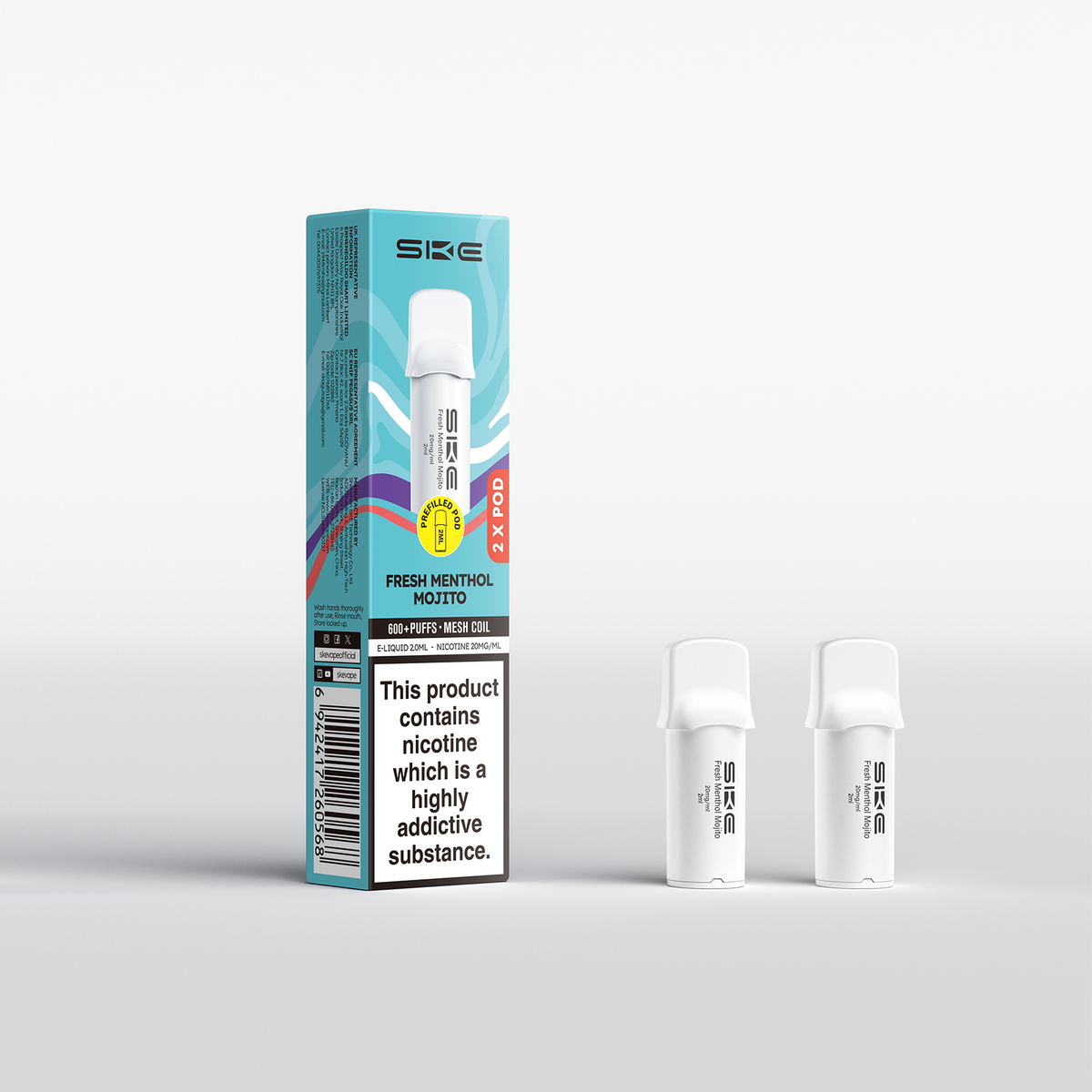 SKE 600 PRO REFILL POD 2 PACK FRESH MENTHOL MOJITO (10)