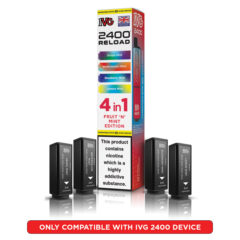 IVG 2400 RELOAD POD 4 PACK FRUIT N MINT EDITION (5)