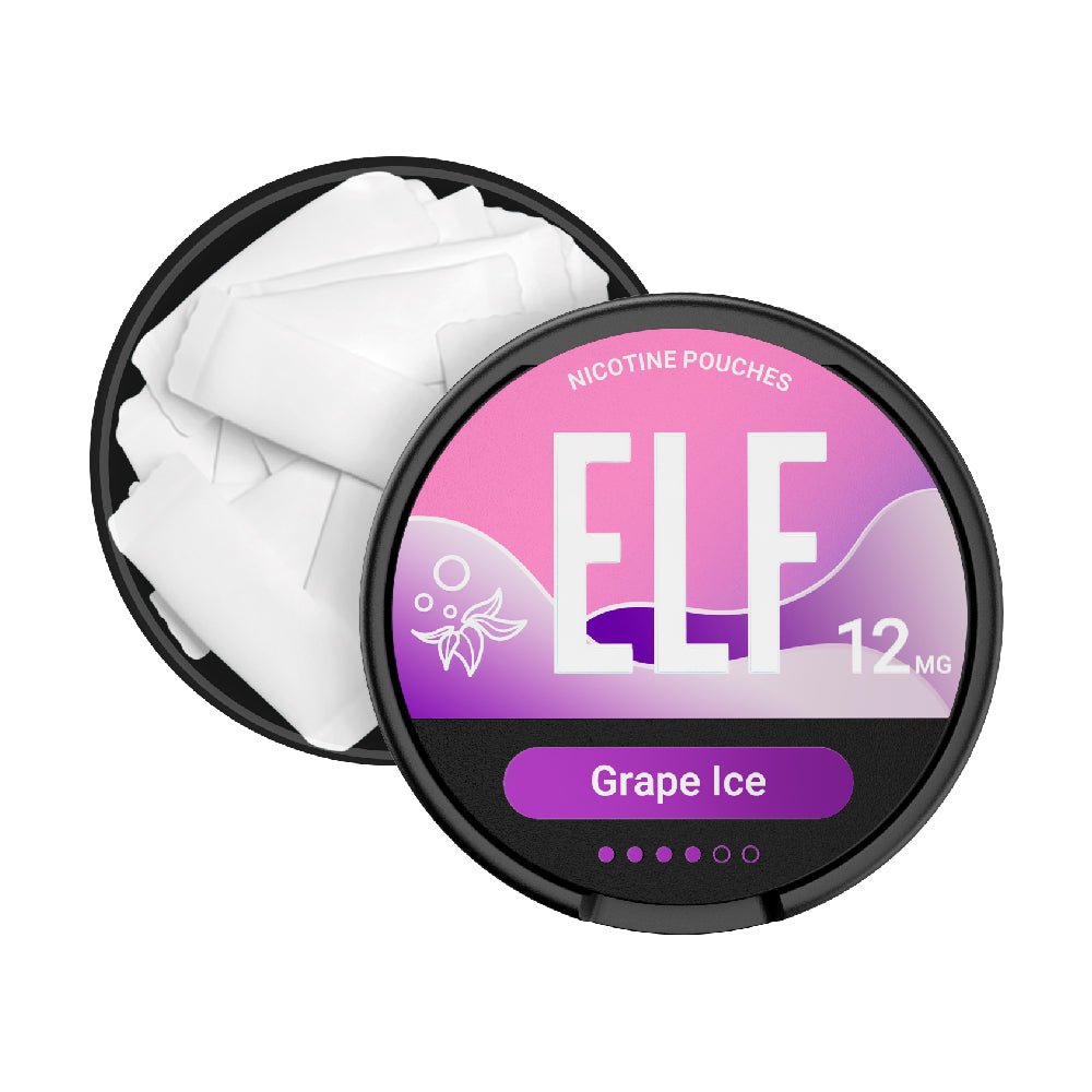 ELF 12MG NICOTINE POUCHES GRAPE ICE (10)