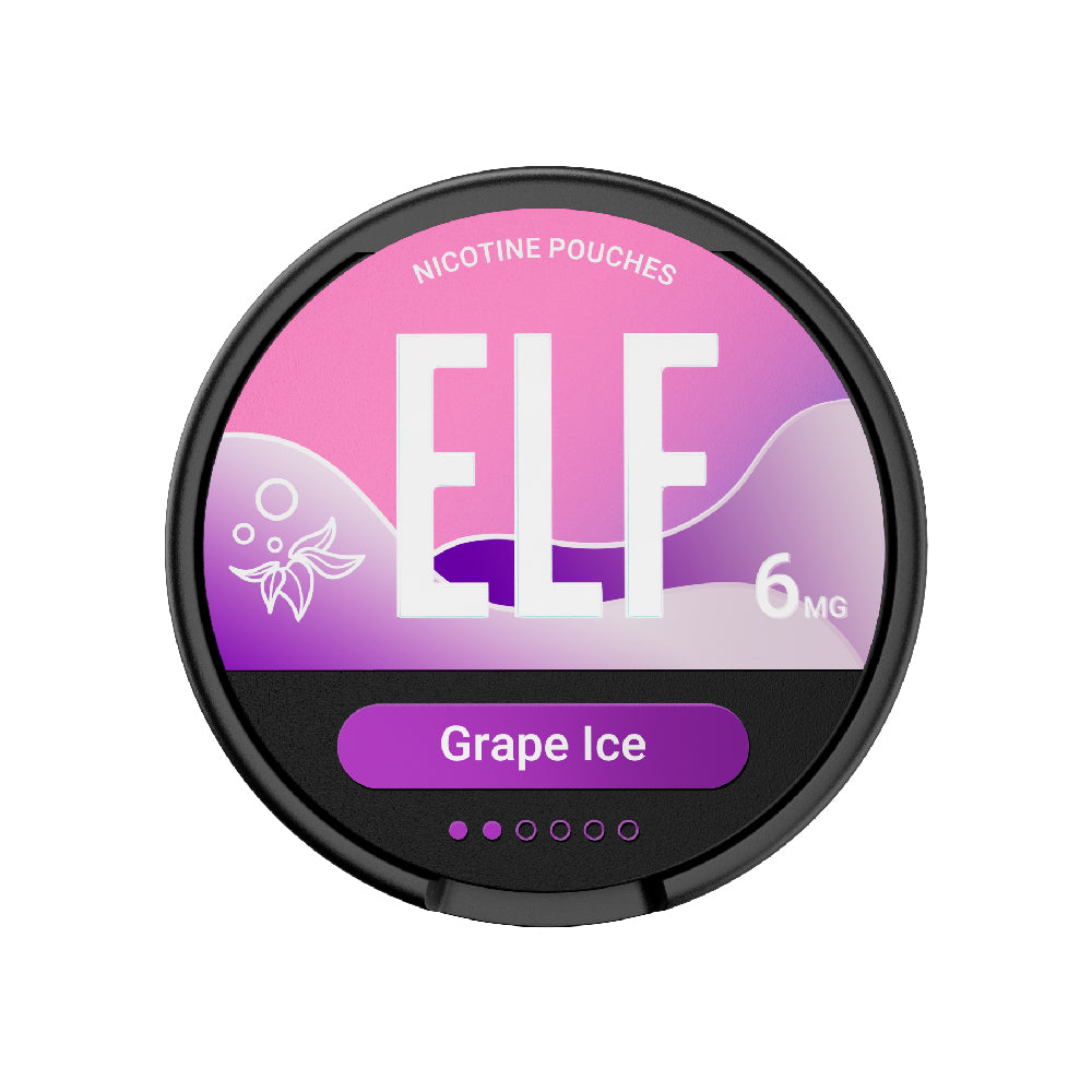 ELF 6MG NICOTINE POUCHES GRAPE ICE (10)