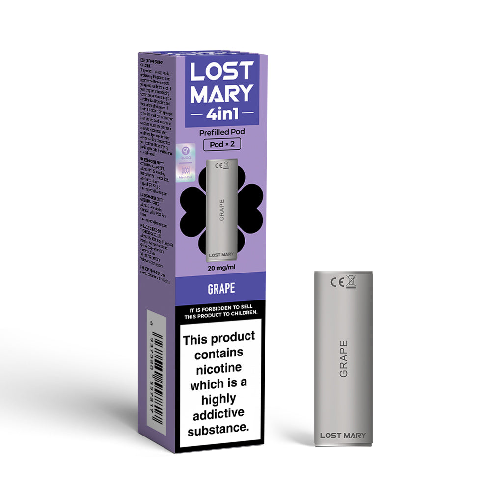 LOST MARY 4in1 PREFILLED PODS 2 PACK GRAPE (10)