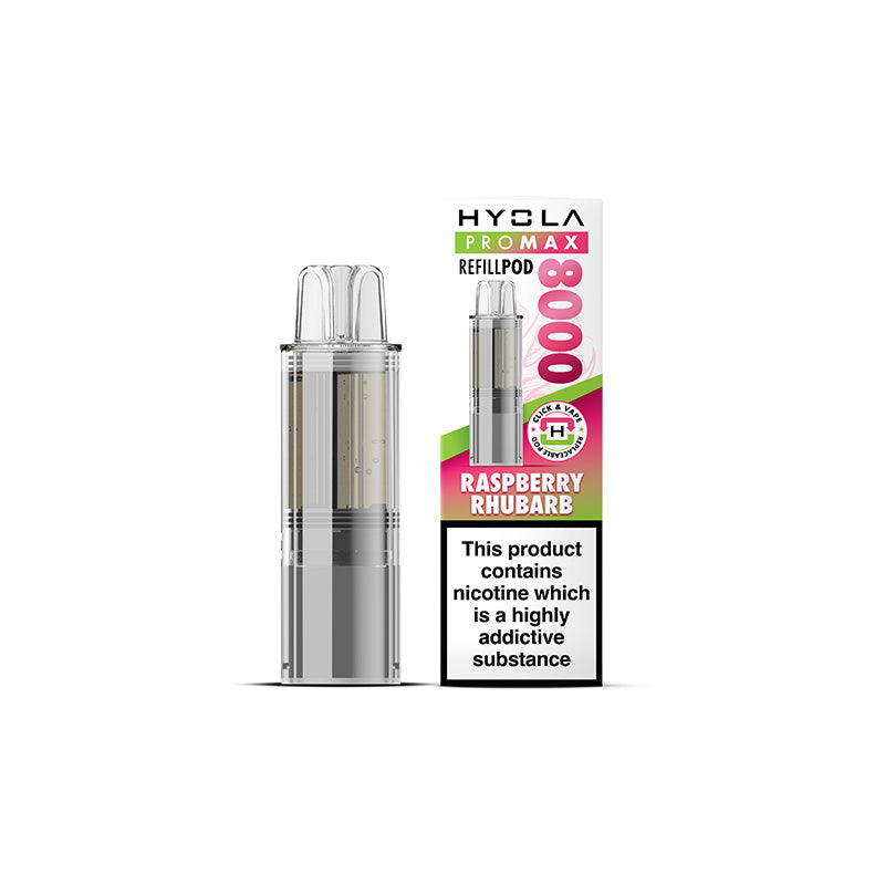 HYOLA PRO MAX 8000 REFILL POD RASPBERRY RHUBARB (5)