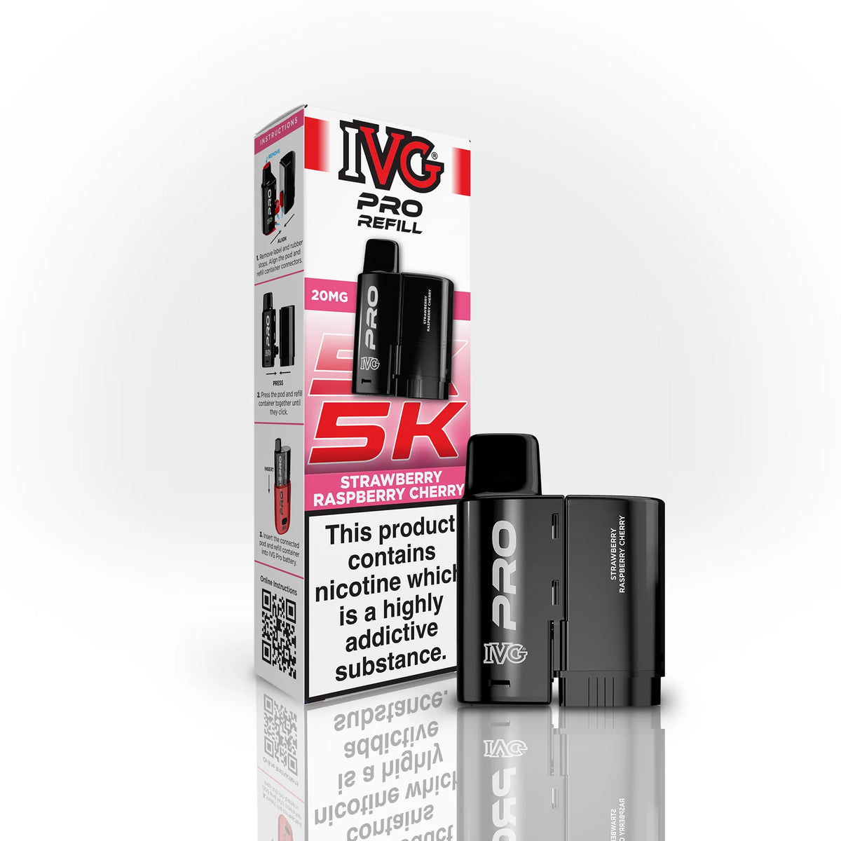 IVG PRO 5K REFILL POD STRAWBERRY RASPBERRY CHERRY (5)