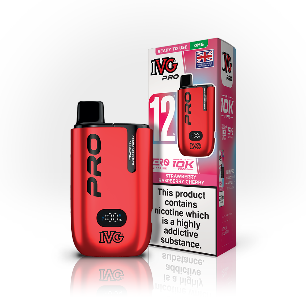 IVG PRO 12ml ZERO 0mg KIT STAWBERRY RASPBERRY CHERRY (5)